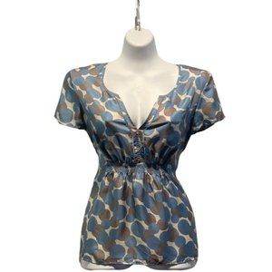 📚 Boden • 100% Silk Peplum Short Sleeve Top #WA270-  Size 8
